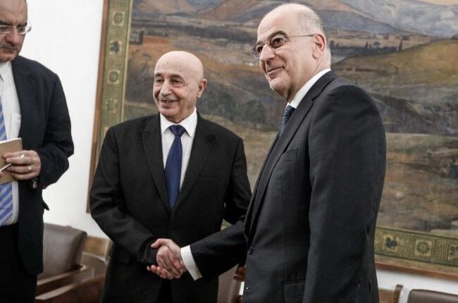 Νίκος Δένδιας – Αγκίλα Σάλεχ