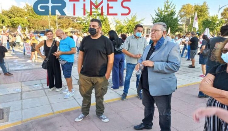 Ο Δημήτρης Κουτσούμπας στην πορεία του ΠΑΜΕ στη ΔΕΘ