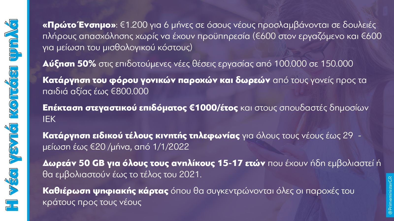 Μέτρα για τους νέους από Μητσοτάκη