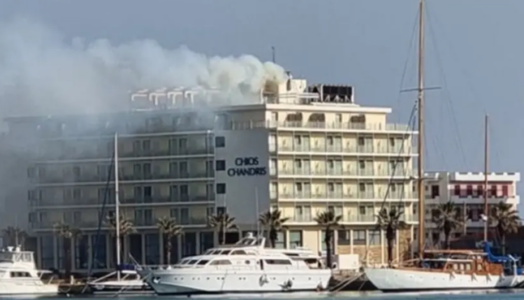Φωτιά σε ξενοδοχείο στη Χίο