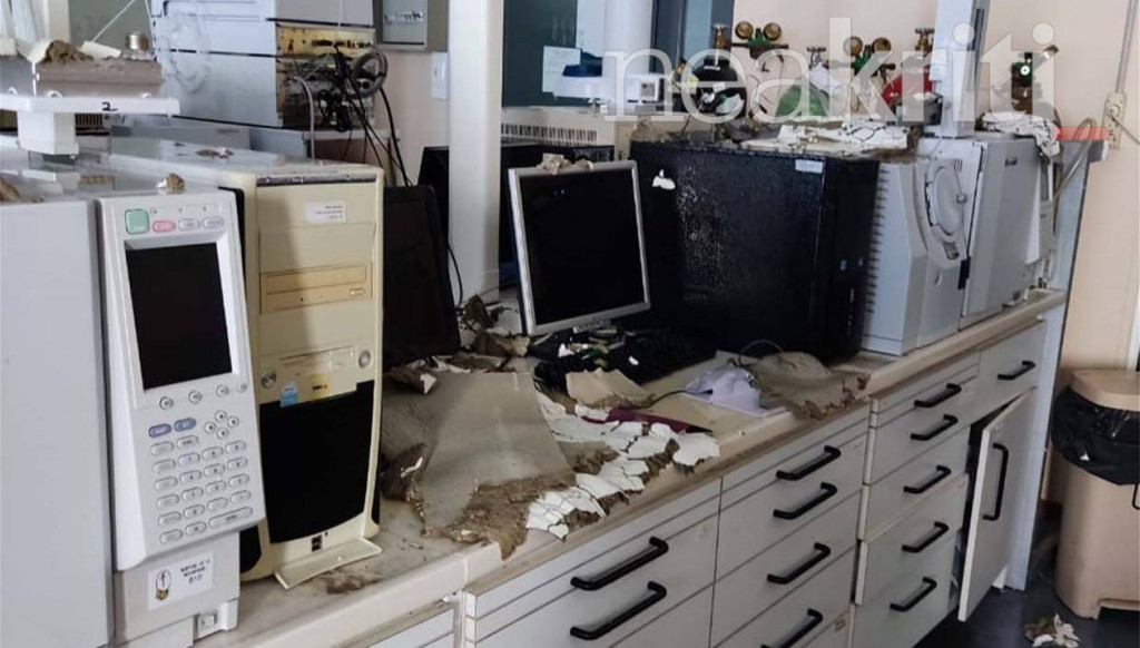 Καταστροφές στο εργαστήριο τοξικολογίας στην Κρήτη